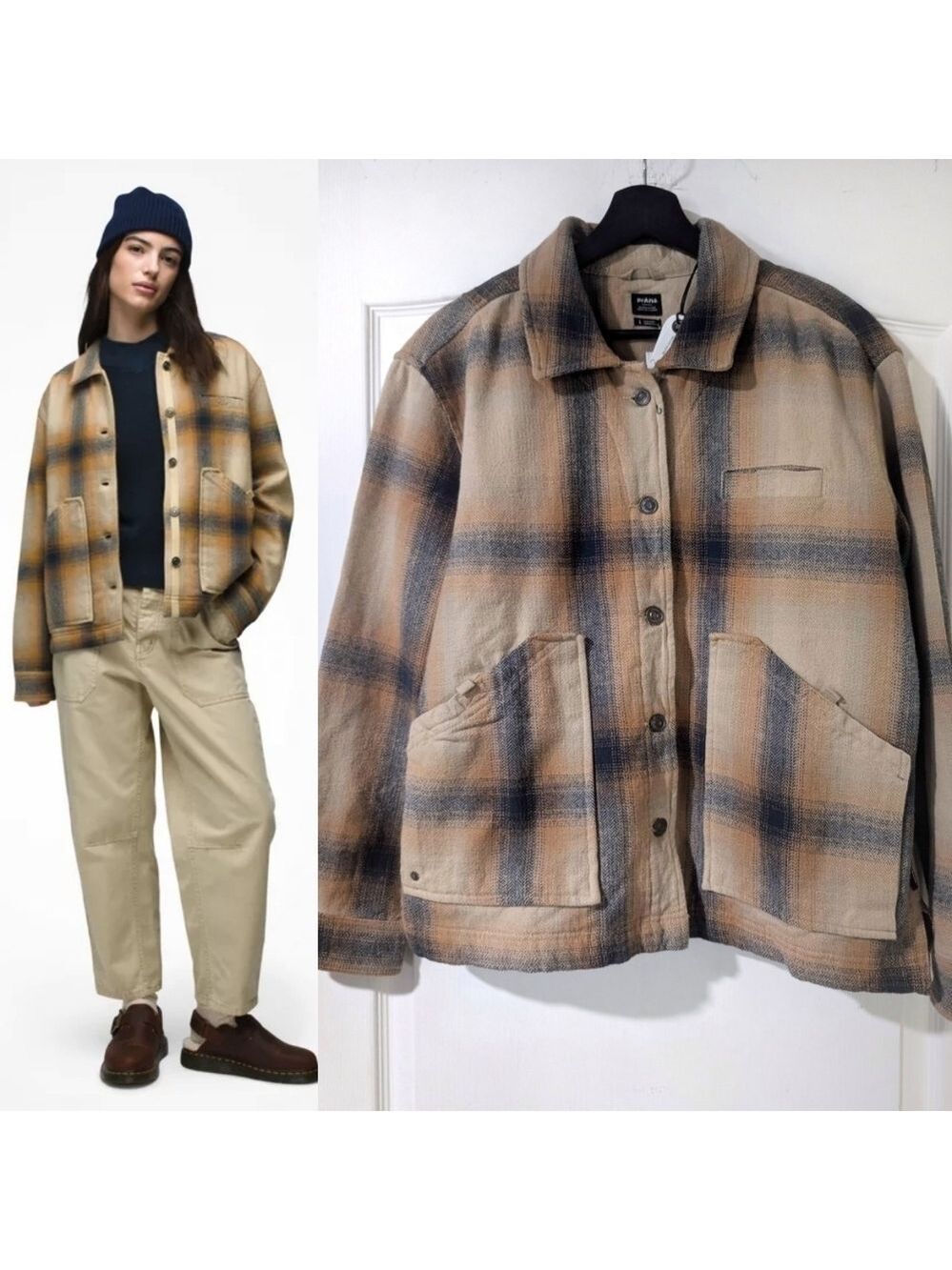 Prana | Bridges Flannel Jacket In Sandstone
